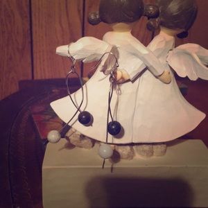 Artisan earrings. Wire with Amazonite beads.